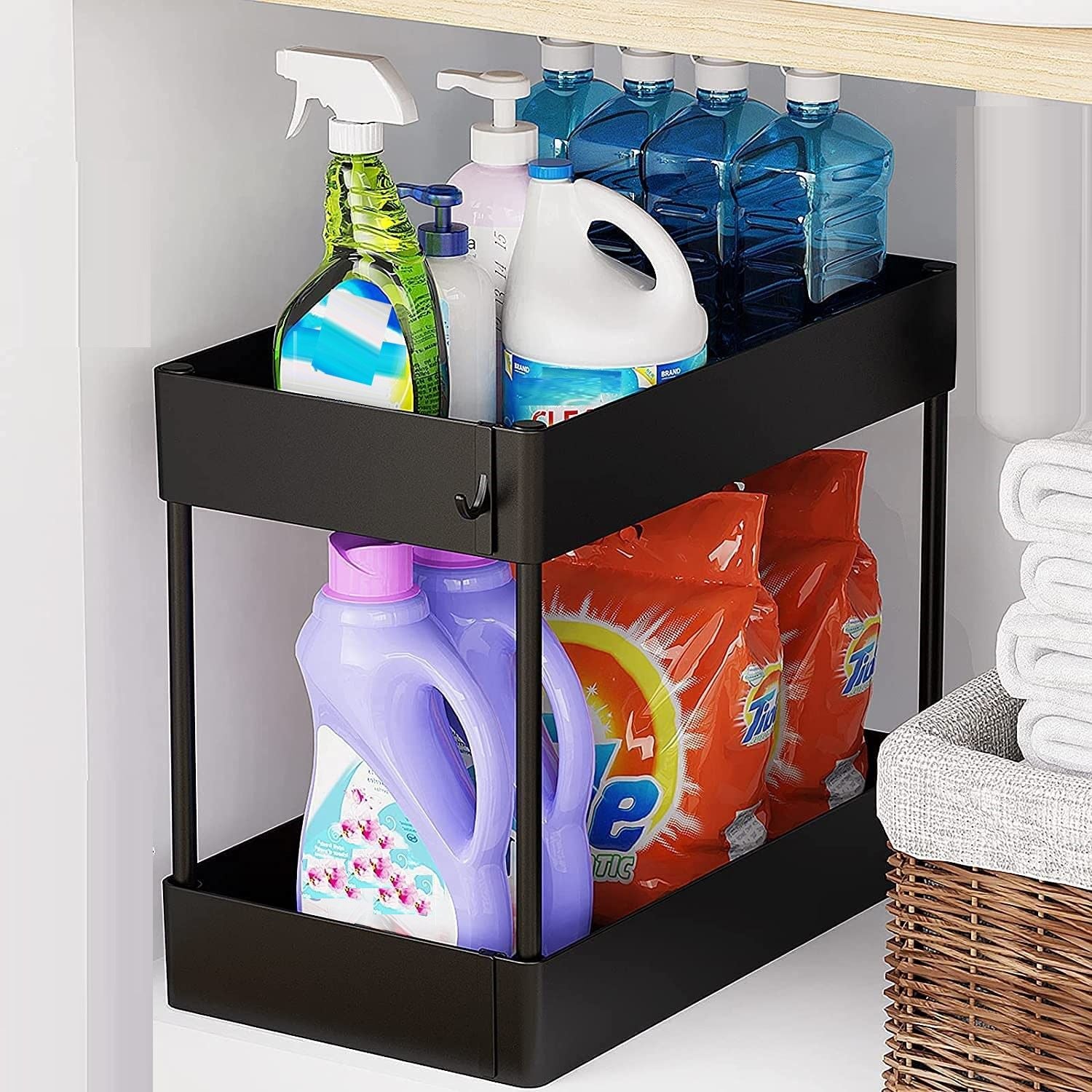 2 Tier MultiPurpose Under Sink Organizer Shelf Storage Rack for Bathroom and Kitchen