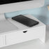 White Monitor Stand Desk Organizer with 2 Drawers