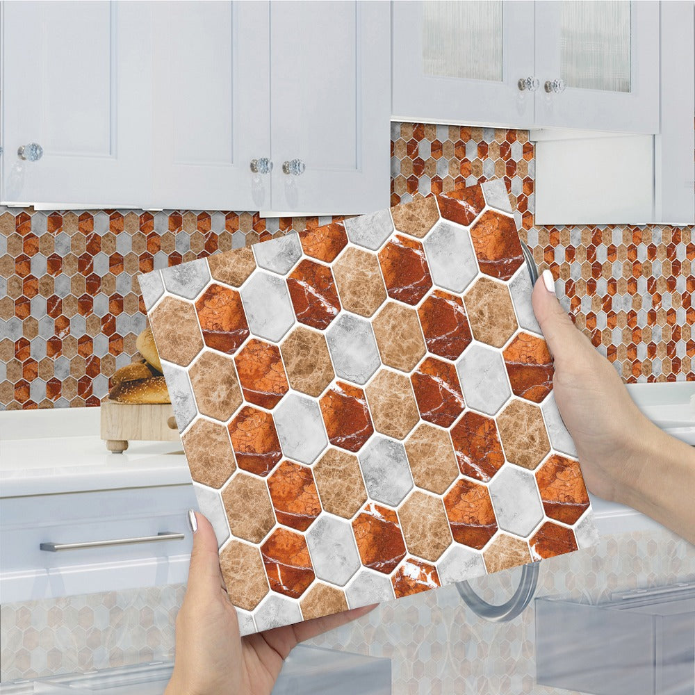 Imitation 3D Epoxy Tile Tic Tac Stickers Orange