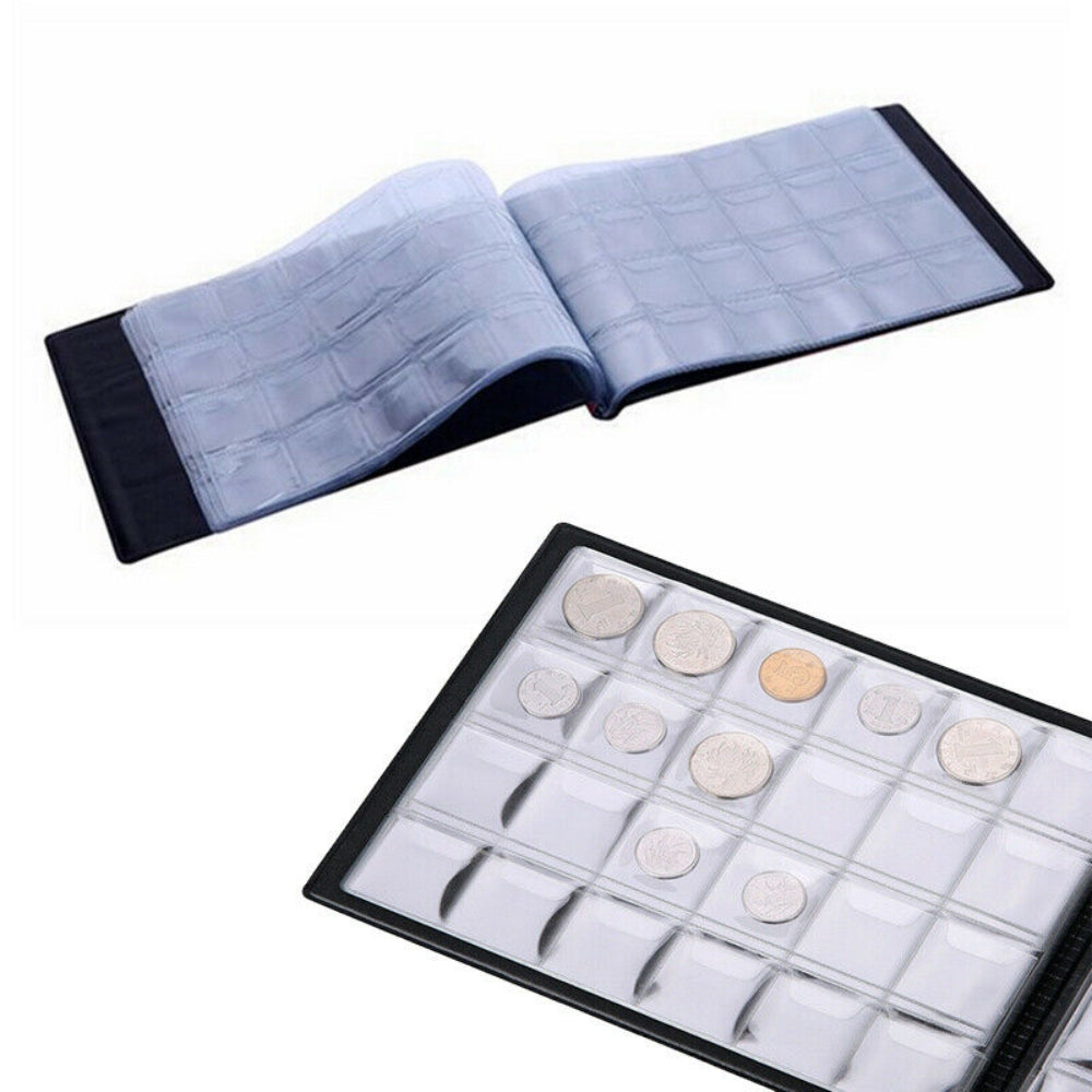2PCS 240 Holders Coin Album Collection Book Money Penny Folder Collect Pocket Sleeves
