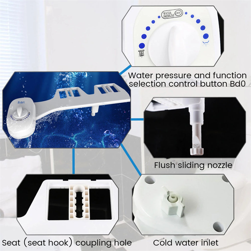 Hygiene Toilet Bidet Seat Bidet Sprayer Water Wash Clean Unisex Toilet Washer AU