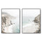 Wall Art 40cmx60cm Mountain Beach 2 Sets Black Frame Canvas