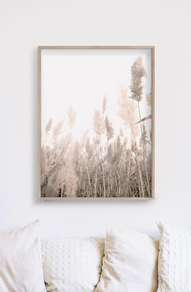 Wall Art 60cmx90cm Pampas Grass 2 Sets Wood Frame Canvas