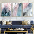Wall Art 40cmx60cm Colorful Ink Abstract 3 Sets Gold Frame Canvas