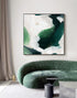 Wall Art 50cmx50cm French Abstract Green Black Frame Canvas