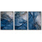 Wall Art 60cmx90cm Blue Gold Marble 3 Sets Black Frame Canvas