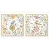 Wall Art 40cmx40cm Floral birds 2 Sets Gold Frame Canvas