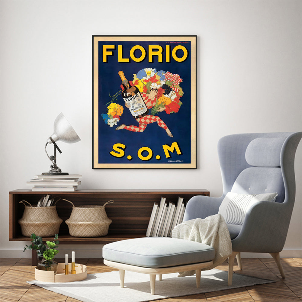 Wall Art 50cmx70cm Florio S.O.M Black Frame Canvas