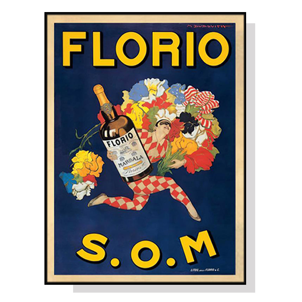 Wall Art 60cmx90cm Florio S.O.M Black Frame Canvas