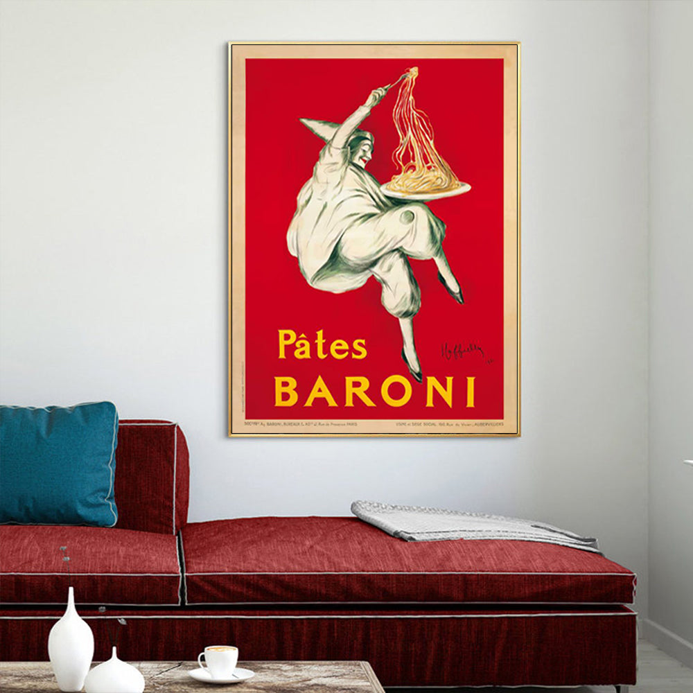 Wall Art 50cmx70cm Pates Baroni Pasta Gold Frame Canvas