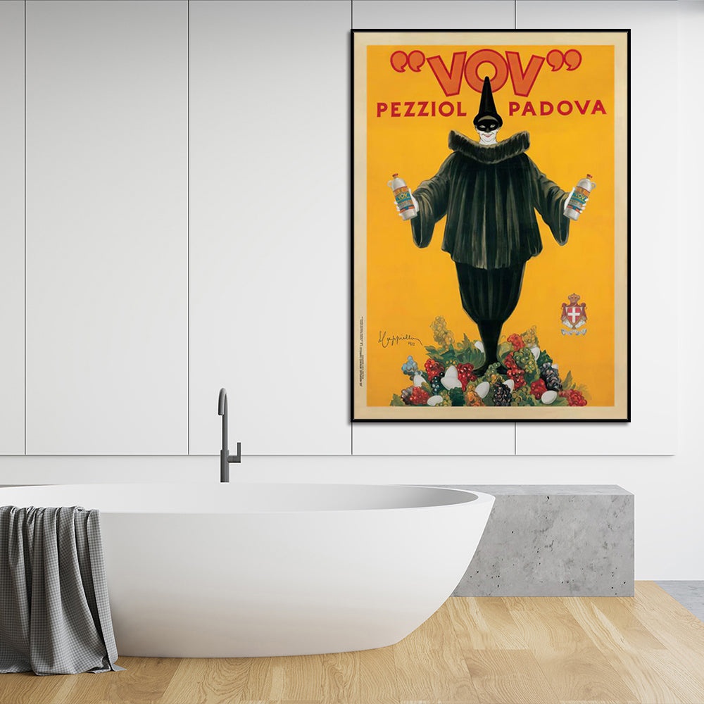 Wall Art 70cmx100cm Pezziol Padova Black Frame Canvas