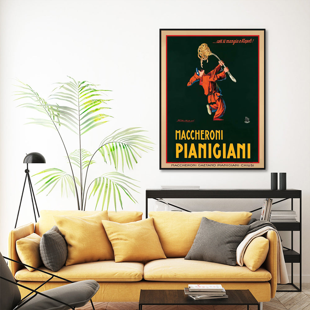 Wall Art 60cmx90cm Maccheroni Pianiciani Black Frame Canvas