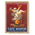 Wall Art 50cmx70cm Cafe Martin Gold Frame Canvas