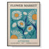 Wall Art 90cmx135cm Flower Market Athens Black Frame Canvas