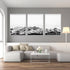 Wall Art 50cmx70cm Black White Mountain 3 Sets White Frame Canvas