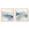 Wall Art 40cmx40cm Blue Mountain 2 Sets Gold Frame Canvas