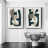 Wall Art 90cmx135cm Abstract Puzzle 2 Sets Black Frame Canvas