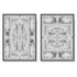 Wall Art 100cmx150cm Black White Pattern 2 Sets Black Frame Canvas