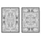 Wall Art 70cmx100cm Black White Pattern 2 Sets Black Frame Canvas