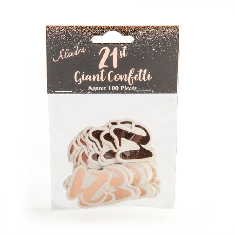 21st Rose Gold Giant Confetti 100 pcs