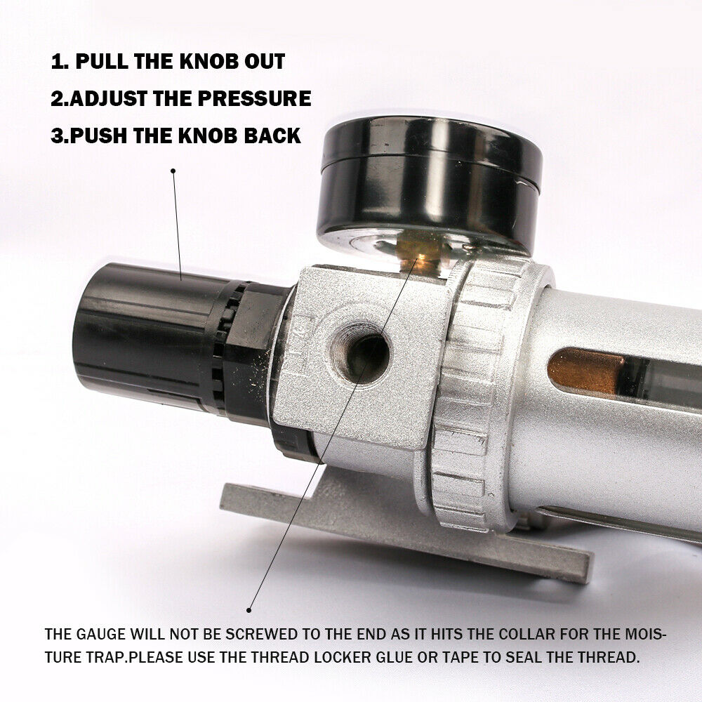 X-BULLAir Compressor Oil Moisture Water Filter Regulator Separator Mount fitting