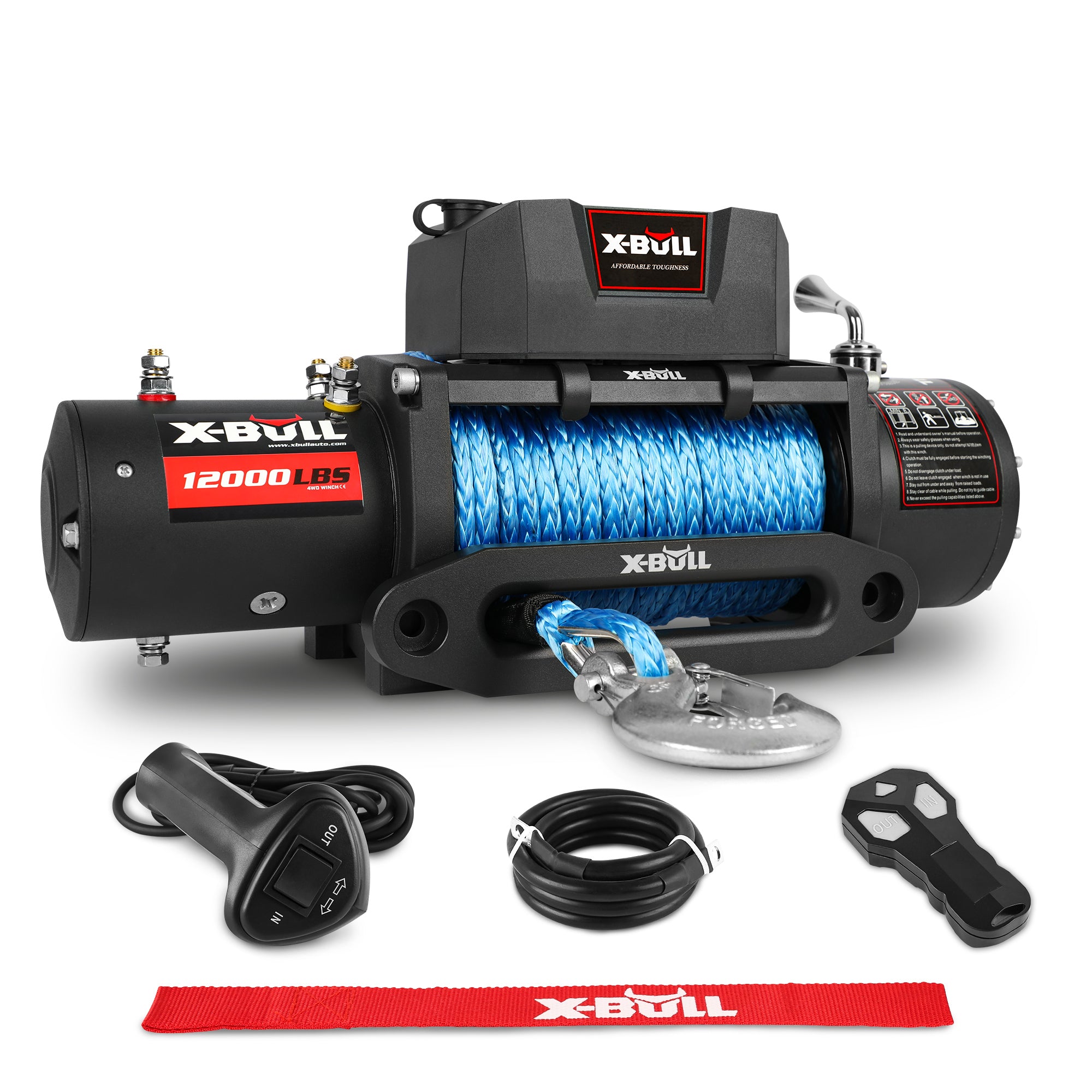 Electric Winch 12V 12000LBS/5454kg 26M Synthetic Rope Wireless Remote 4WD 4X4