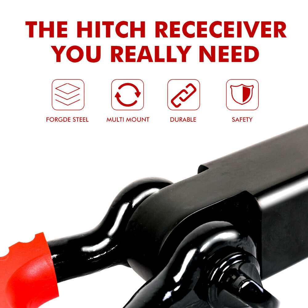 Hitch Receiver 5T Recovery Receiver with Bow Shackle Tow Bar Off Road 4WD