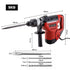 1500W Pro-Grade Electric Rotary Jackhammer Hammer Drill, with 2 Bonus Chisels, 3 Drill Bits