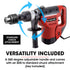 1500W Pro-Grade Electric Rotary Jackhammer Hammer Drill, with 2 Bonus Chisels, 3 Drill Bits