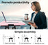 Desk Riser 74cm Wide Adjustable Sit to Stand for Dual Monitor, Keyboard, Laptop, Pink