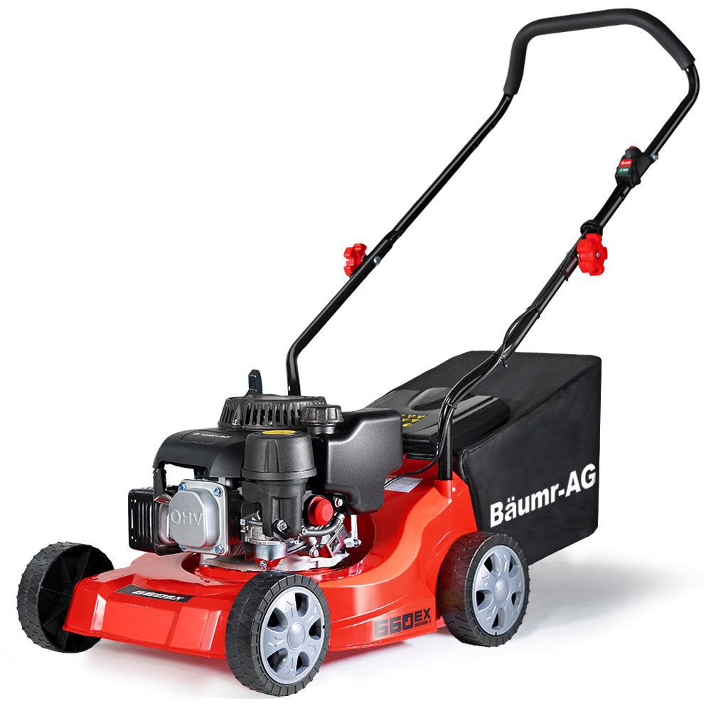 139cc Lawn Mower 4-Stroke 16 Inch Petrol Lawnmower Hand Push Engine 35L Catcher