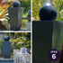 Solar Fountain Water Feature Outdoor Bird Bath with LED Lights - Charcoal