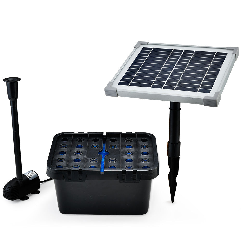 5W Solar Powered Water Fountain Pump Pond Kit with Eco Filter Box