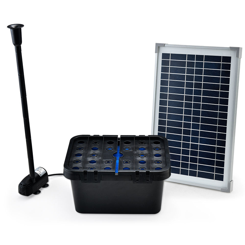 20W Solar Fountain Pump Garden Water Pool Pond Kit with Eco Filter Box