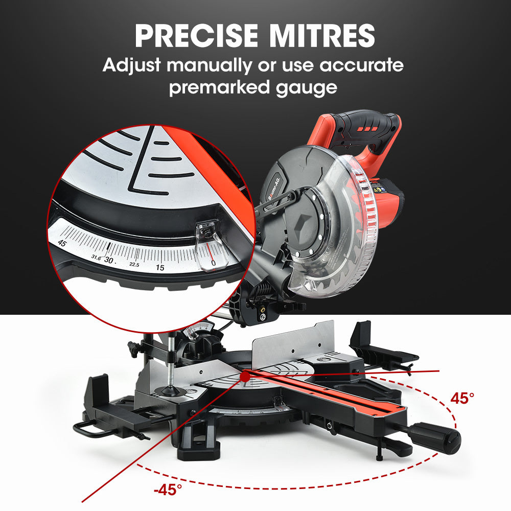 210mm Compound Mitre Saw Dual Bevel Sliding Drop Saws 1500W