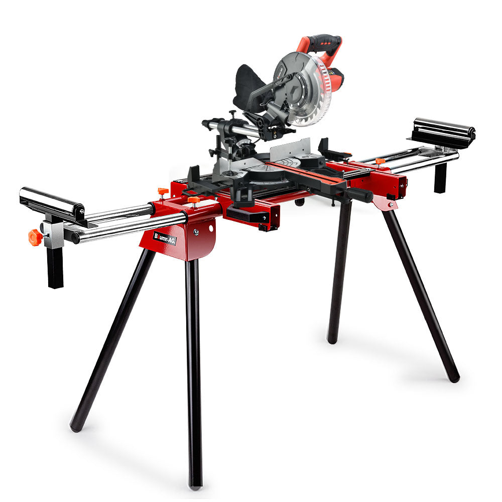210mm Sliding Compound Mitre Drop Saw and Adjustable Stand Combo