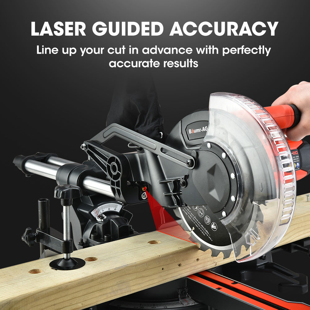 210mm Sliding Compound Mitre Drop Saw and Adjustable Stand Combo