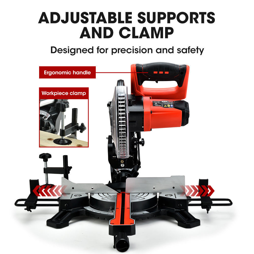 210mm Sliding Compound Mitre Drop Saw and Adjustable Stand Combo