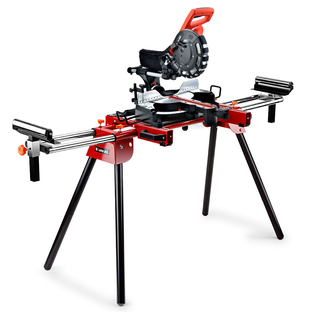 254mm Sliding Compound dual Mitre Drop Saw and Adjustable Stand Combo