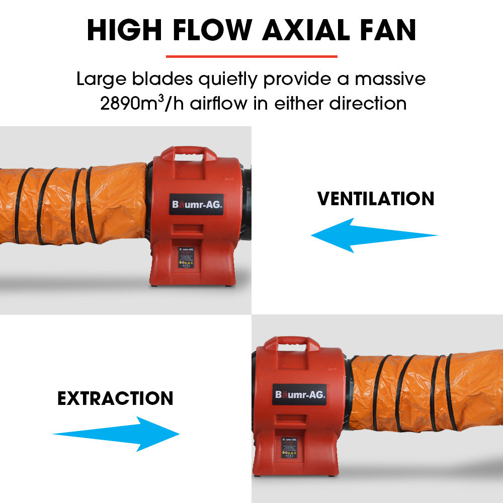 300mm (12 inch) Portable Air Blower Mover Axial Ventilation Extraction Fan