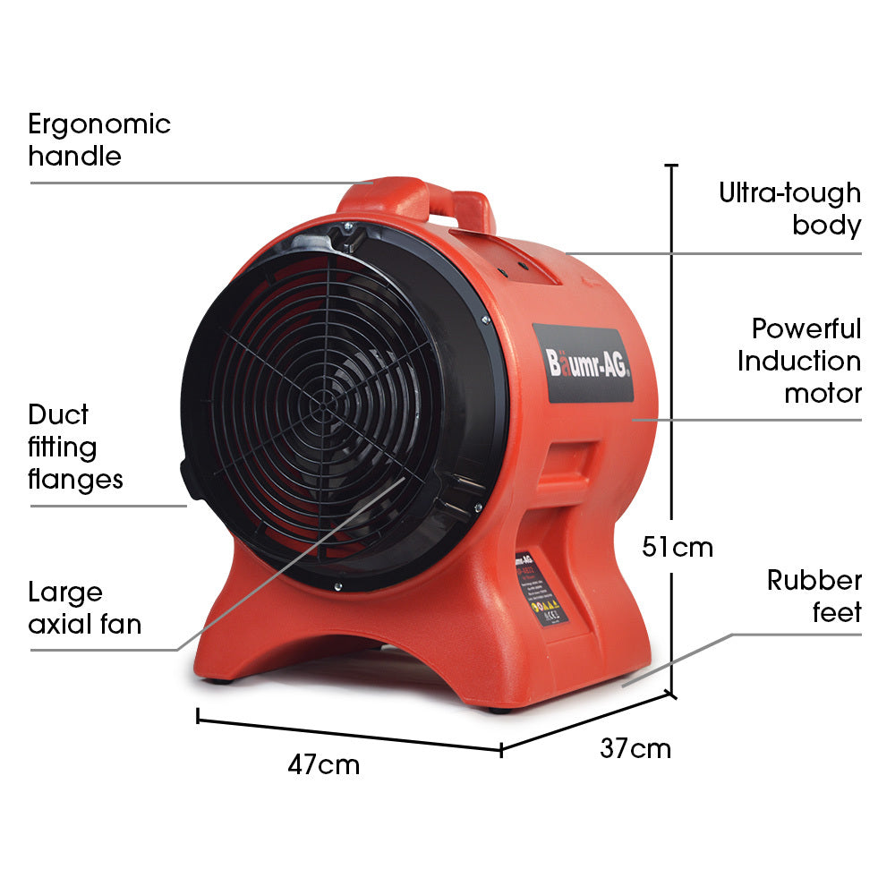 300mm (12 inch) Portable Air Blower Mover Axial Ventilation Extraction Fan