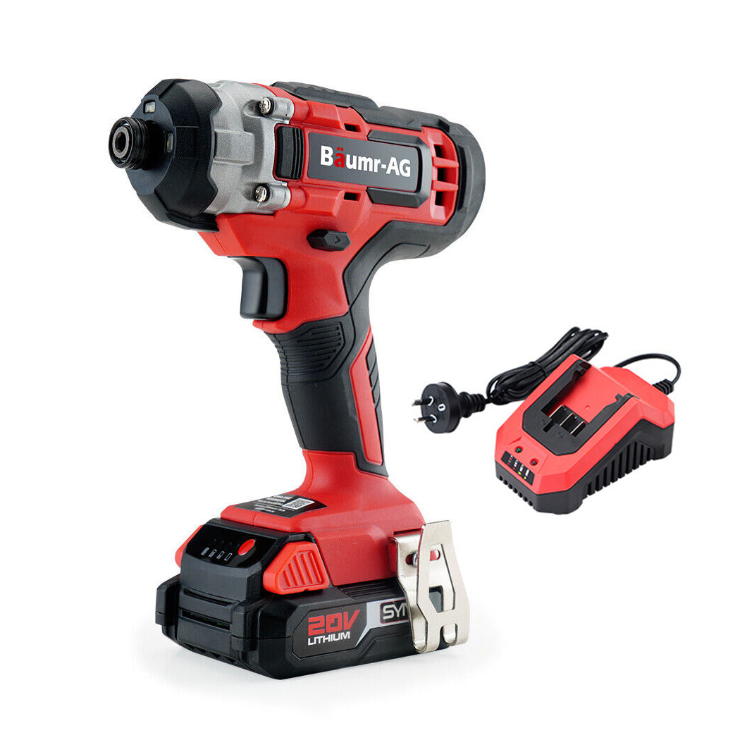 20V Cordless Impact Driver Lithium Screwdriver Kit w/ Battery Charger