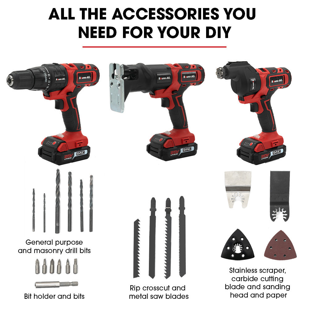 Cordless MT3 20V SYNC 3in1 Combi-Tool Kit, with Battery and Charger