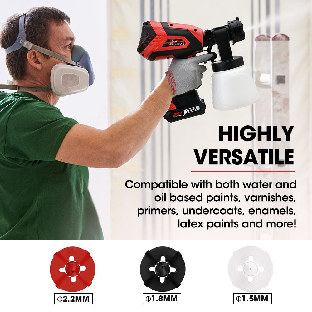 20V Electric Paint Sprayer Cordless Air Spray Gun Kit, Lithium Battery with Fast Charger