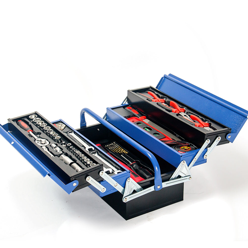 118pc Tool Kit Box Set Metal Spanner Organizer Household Toolbox Socket