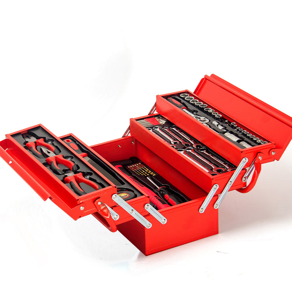 118pc Tool Kit Box Set Metal Spanner Socket Organizer Household Toolbox