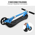 Electric Scooter Lithium Ride-On Foldable E-Scooter 125W Rechargeable, Blue