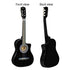 38in Cutaway Acoustic Guitar with guitar bag - Black