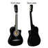 38in Pro Cutaway Acoustic Guitar with Carry Bag - Black