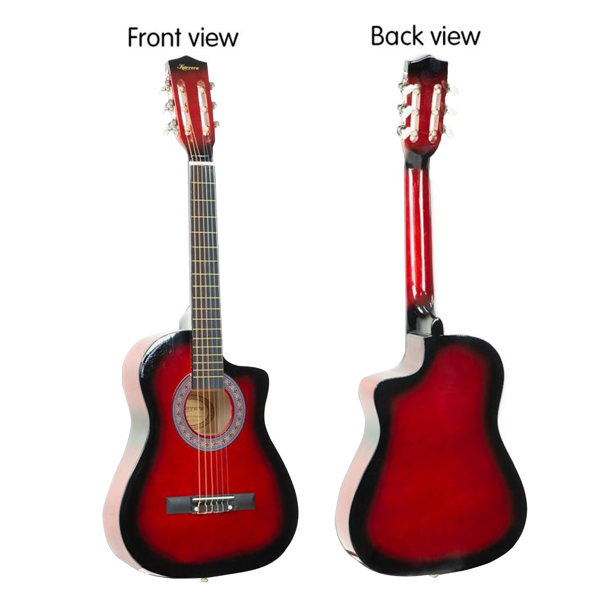 38in Pro Cutaway Acoustic Guitar with guitar bag - Red Burst